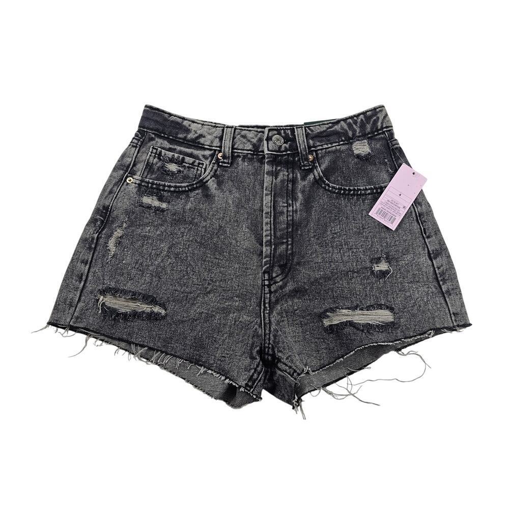 NWT wild Fable size 4 highest high rise cut off shorts destroyed grunge black